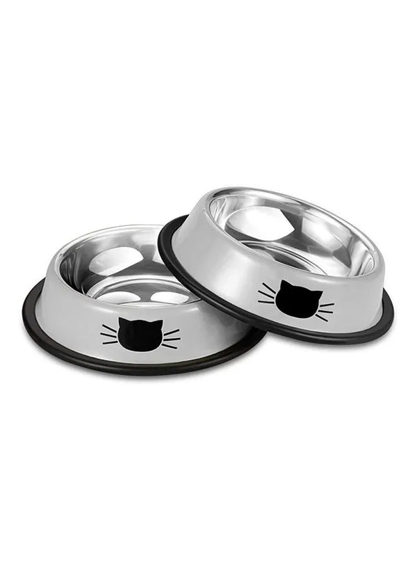 2-Piece Stainless Steel Cat Feeding Bowls