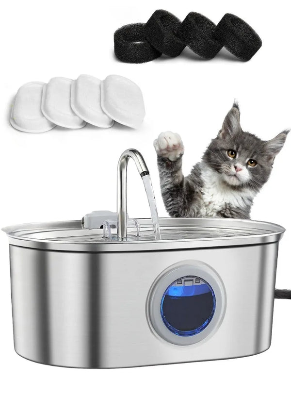 Stainless Steel Cat Water Fountain 3.2L